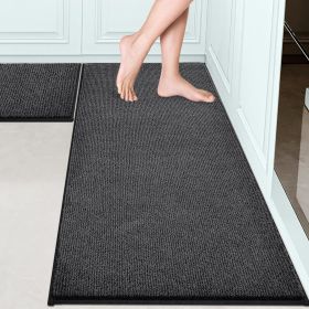 Washable Kitchen Rugs Set of 2 (24" x 35.5" + 24" x 59" Rectangular), Kitchen Mats for Floor, Indoor Entryway Runner Rugs for Laundry, Bathroom,