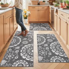 Washable Kitchen Rug Sets of 3, Non Slip Kitchen Mats for Floor