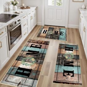 100% Non Slip Kitchen Rugs Sets of 3 Farmhouse Washable Kitchen Mats for Floor Non-Skid Kitchen Runner Rug Soft Rustic Kitchen Floor Carpet for H